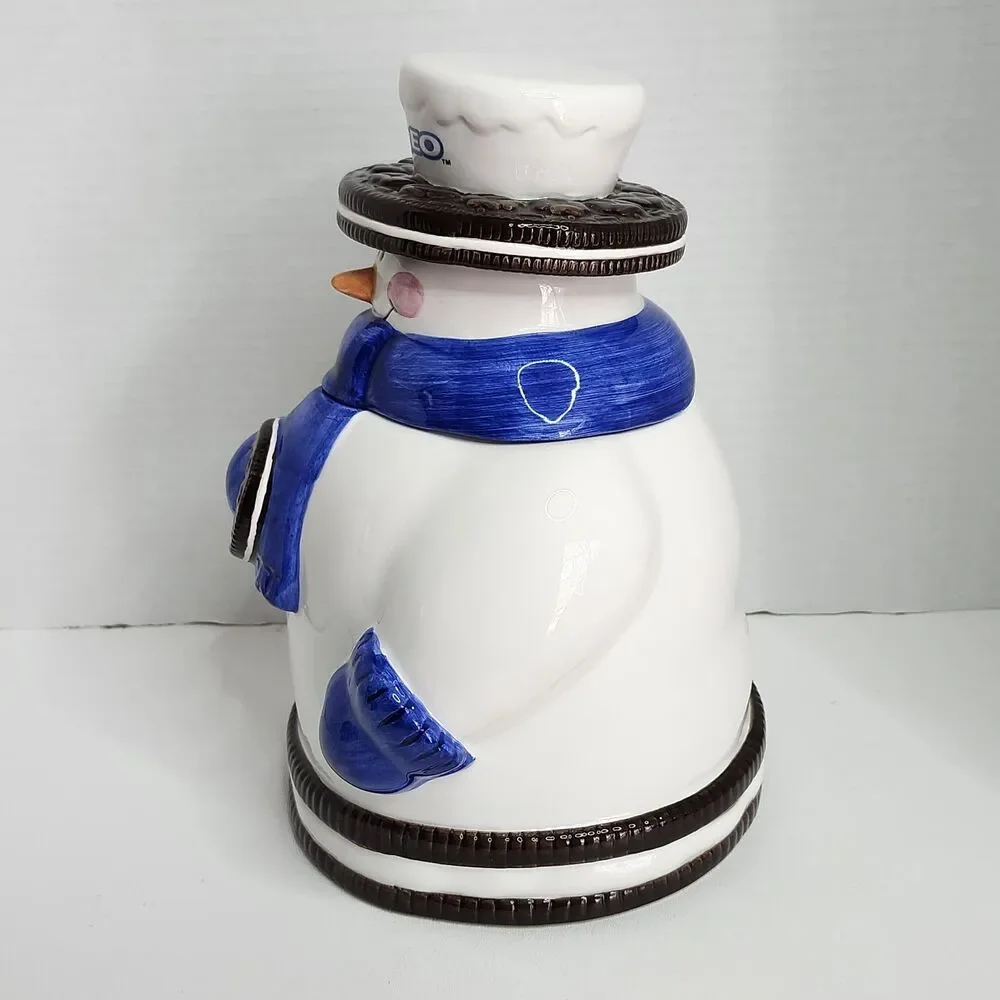 Oreo Snowman Cookie Jar Winter Christmas Collectible